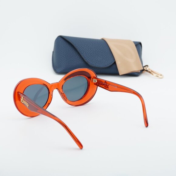 Loewe LW40112I 66V Butterfly Sunglasses – Shiny Transparent Red/Blue